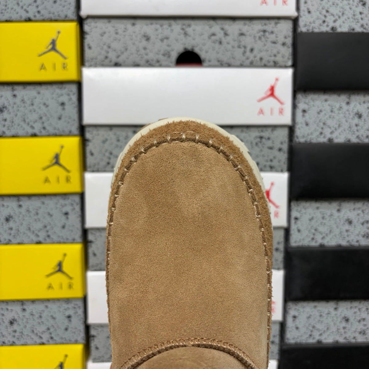UGG Sheepskin Ankle Boot – Women’s Suede Pull-On with Shearling Collar in Wheat