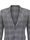 Brioni check-pattern notched-lapel jacket