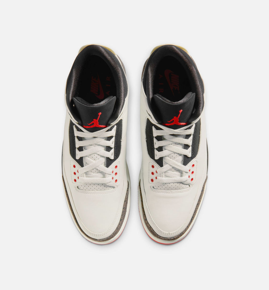 Air Jordan 3 Retro Sail And University Red Men's Lifestyle Shoes - Sail / Black / University Red / Pale Ivory