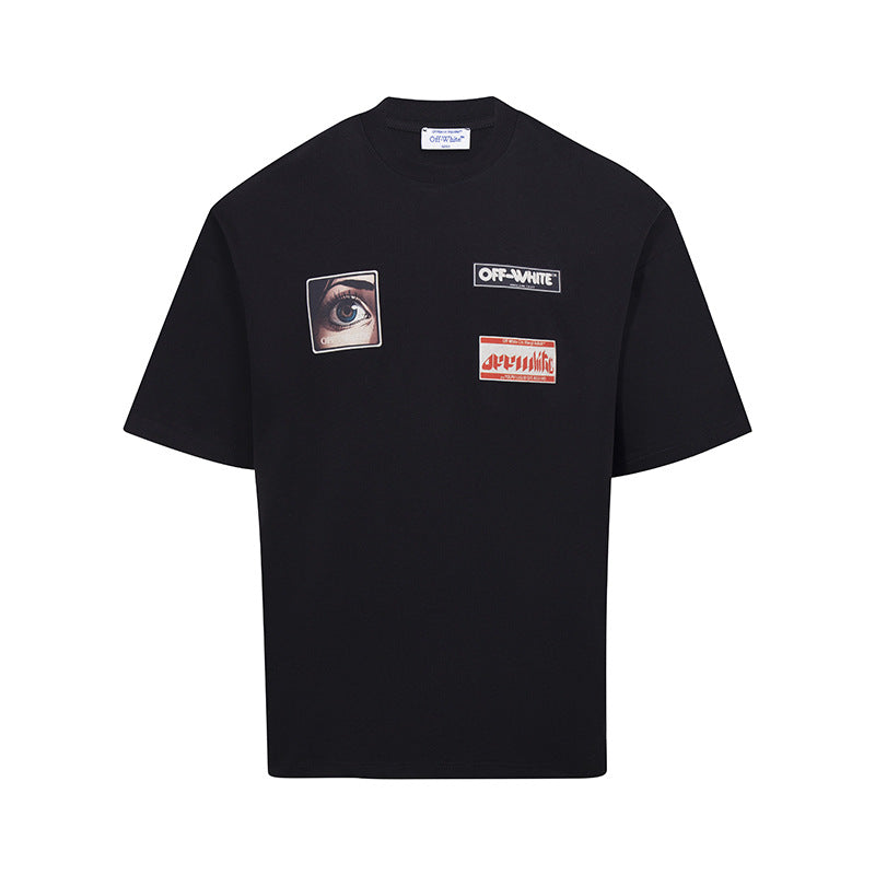 2026 New Off-White Arrow Print Tee Loose Crew Neck Streetwear T-Shirt