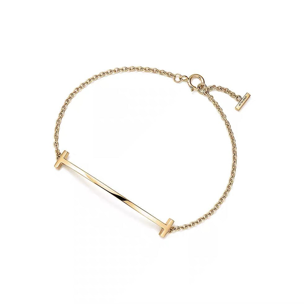 Tiffany Style Smile Cubic Zirconia 18K Gold-Plated Bracelet