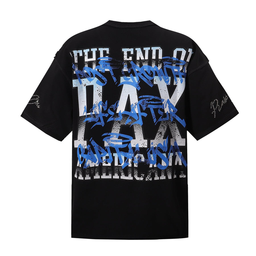 RARE PEACE God's Tear Rhinestone Graphic T-Shirt